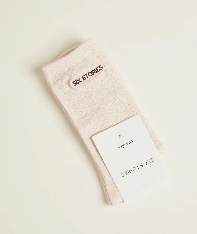 TIME-Limited Offer Pointelle Socks - Rosewater