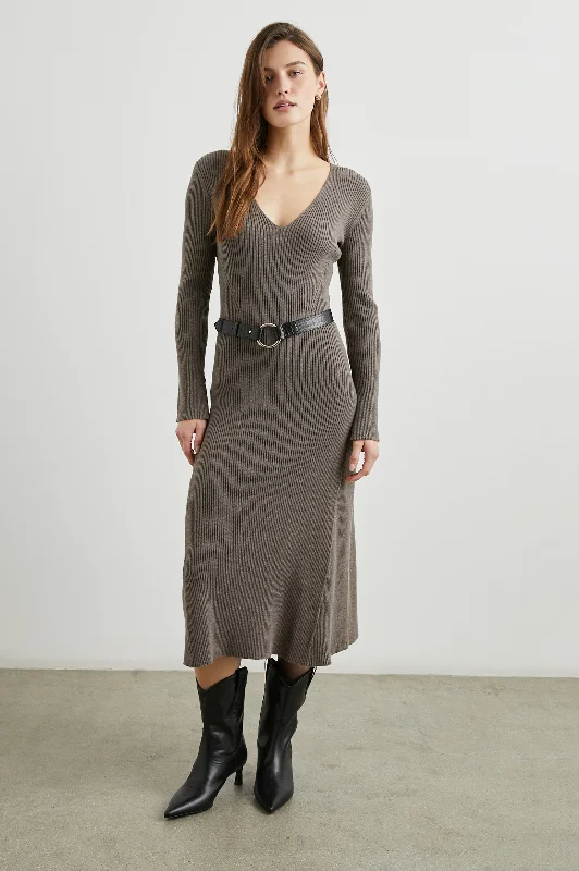 Online Only ARLETTE DRESS - HAZELNUT