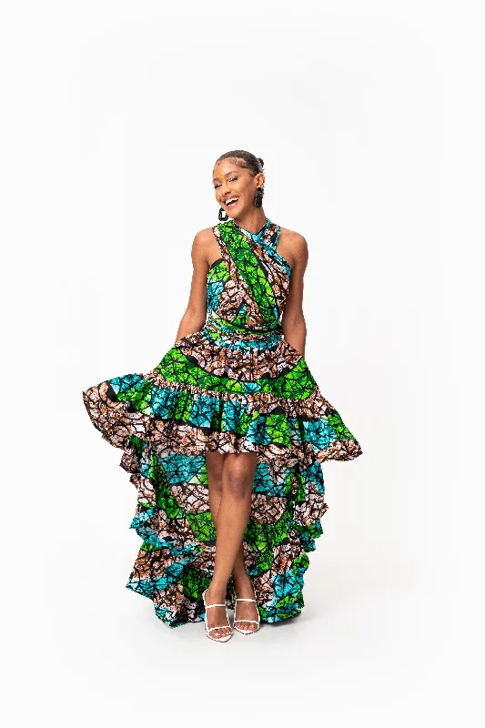 Markdowns ADA African Print Hi-low Infinity Dress