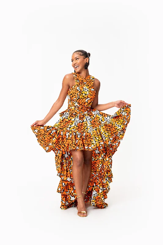 Must-Have Deals OTTI African Print Hi-low Infinity Dress