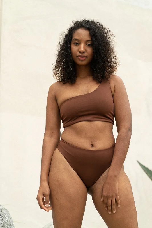 Limited Availability The One Shoulder Top - Espresso
