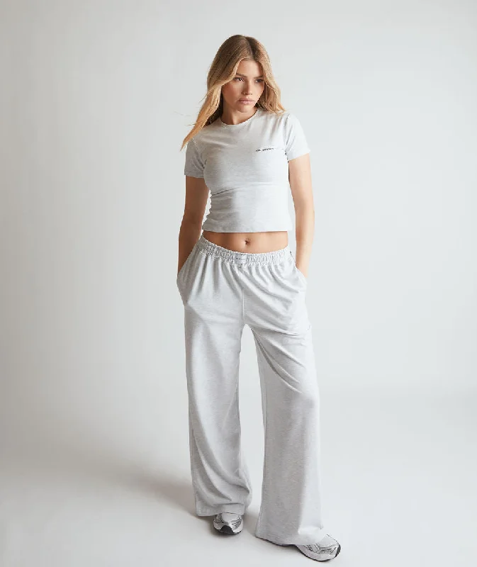 Flash Sale Soft Wide Leg Lounge Trousers - Grey Marl