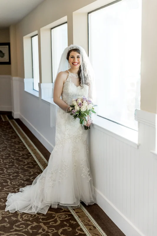 Midnight Madness David's Bridal mermaid halter
