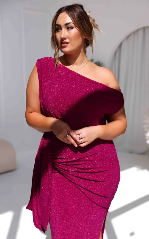 Must-Have Deals Kompre Midi Dress - Boysenberry Purple Metallic