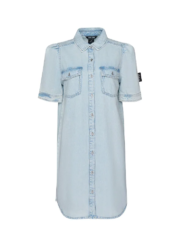 Bargain Bin Fresh Denim Button Front Shift Dress