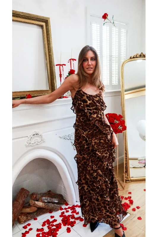 Closeout Sale Wild Side Ruffle Maxi Dress