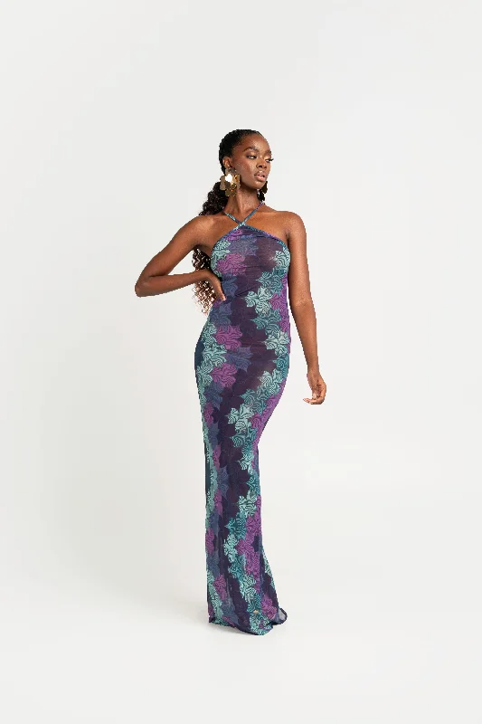 Lowest Prices ZURI HALTER MAXI MESH DRESS