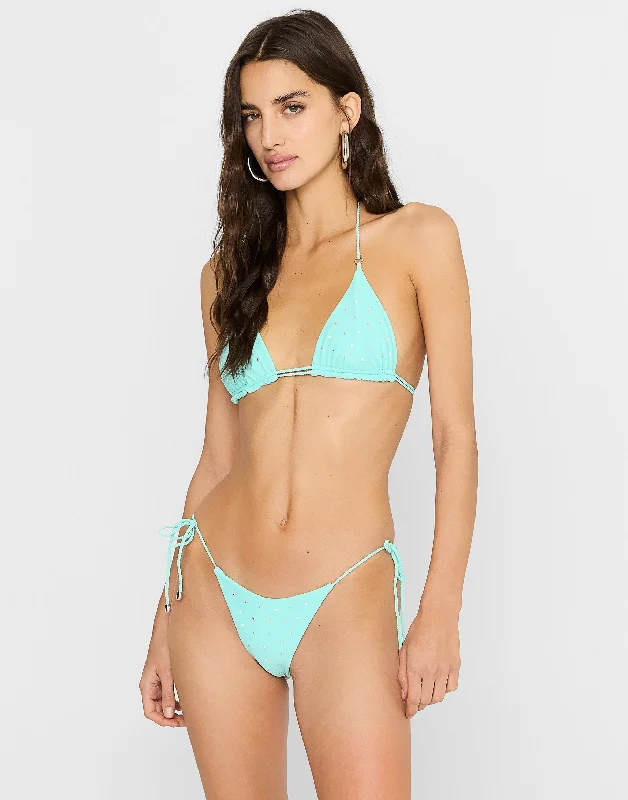 Crazy Savings Stevie Tie Side Tango Bottom - Aqua Rhinestone