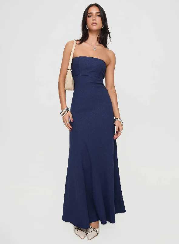 Discount Deals Yahir Strapless Maxi Dress Navy Petite
