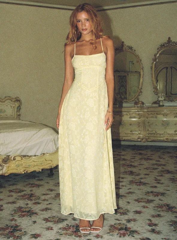 Midnight Madness South Of France Maxi Dress Yellow