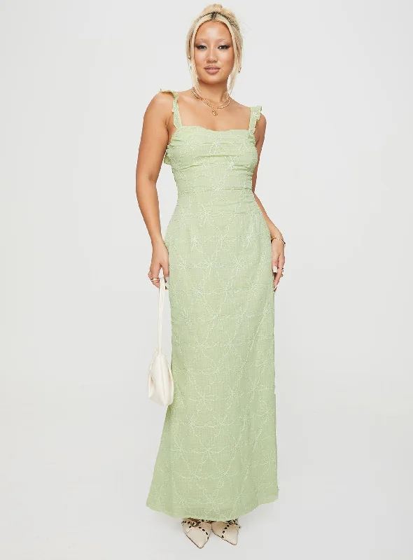 Act Now Burner Maxi Dress Green