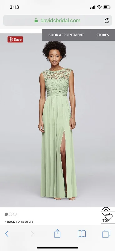 Don't Miss David's Bridal Long Bridemaid's Dress with Lace Bodice