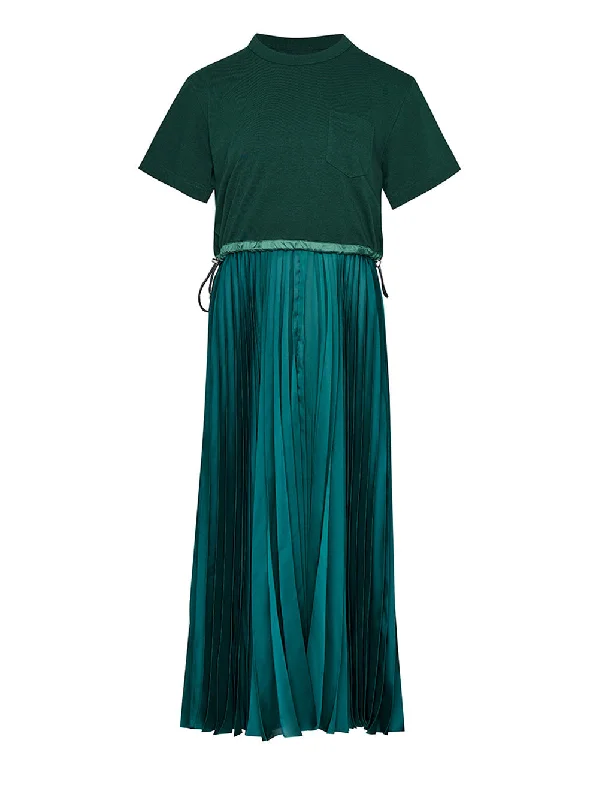 Sneak Peek Sale Cotton Jersey X Satin Dress