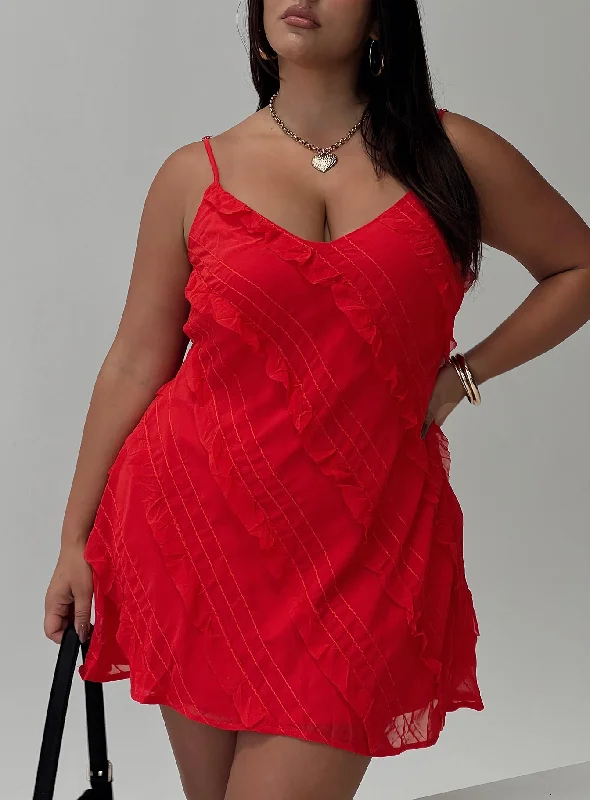 Deal of the Day Lars Mini Dress Red Curve