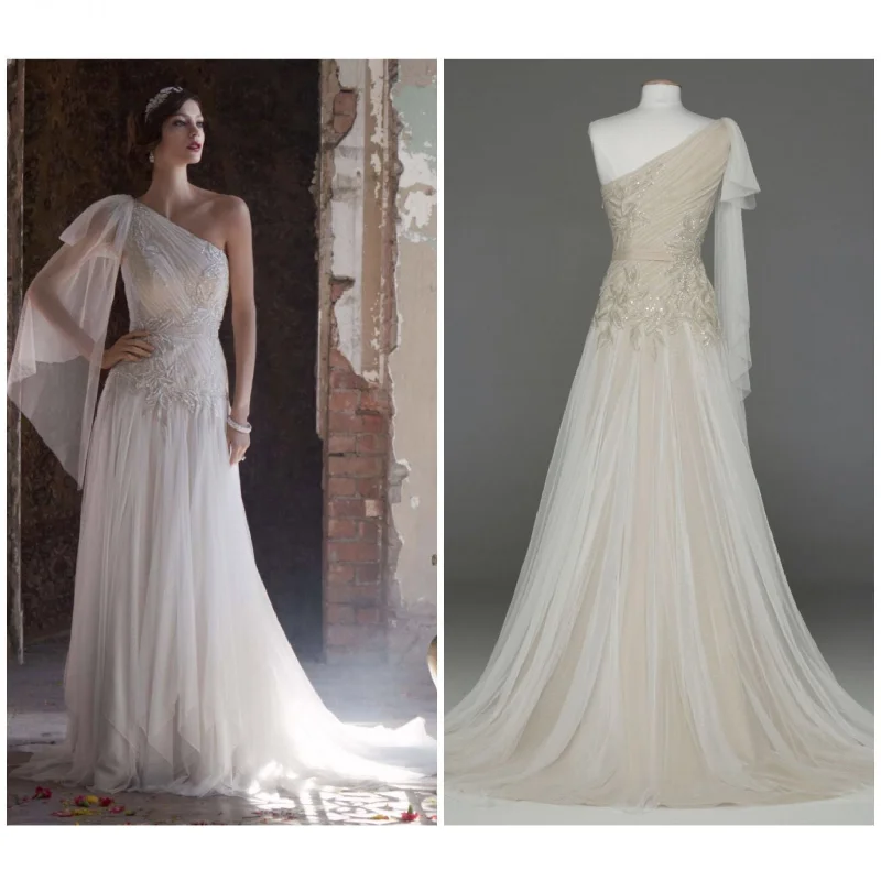 New Deals Other Galina Signature - One Shoulder Gown with Handkerc