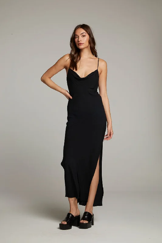Take Advantage Bleeker Licorice Slip Dress