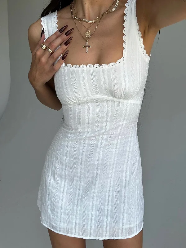 Great Bargains Dasha Mini Dress White Lower Impact