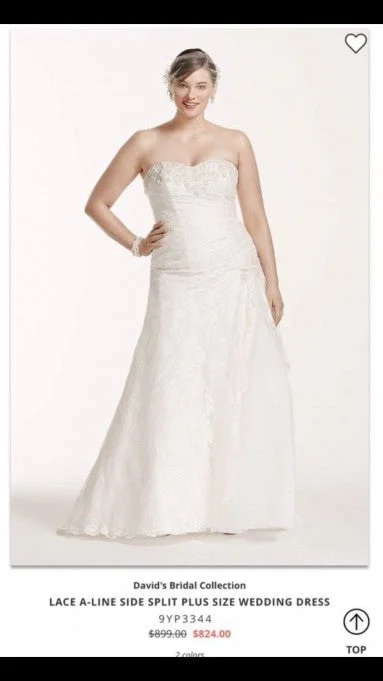 Holiday Sale David's Bridal Lace A-Line side split