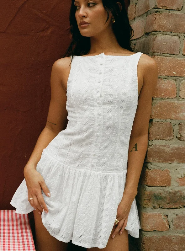 Unbeatable Prices Sweeter Places Embroidered Mini Dress White