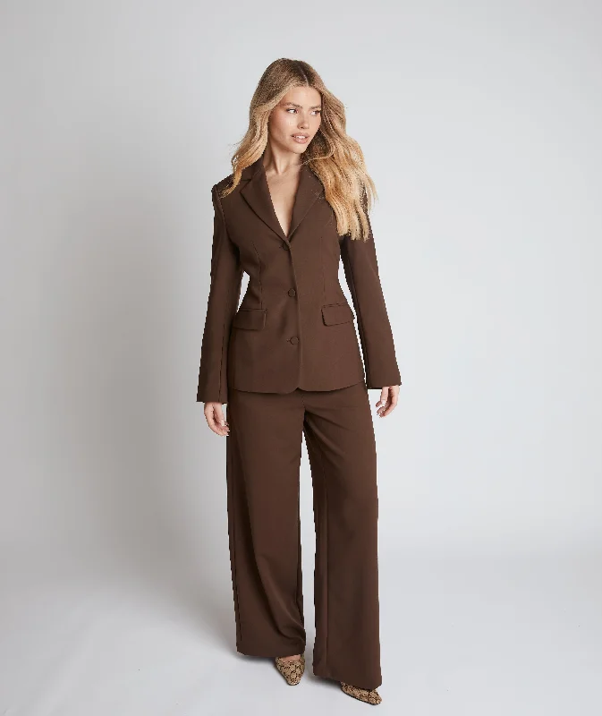 Crazy Savings Tailored Trousers - Chocolate Brown