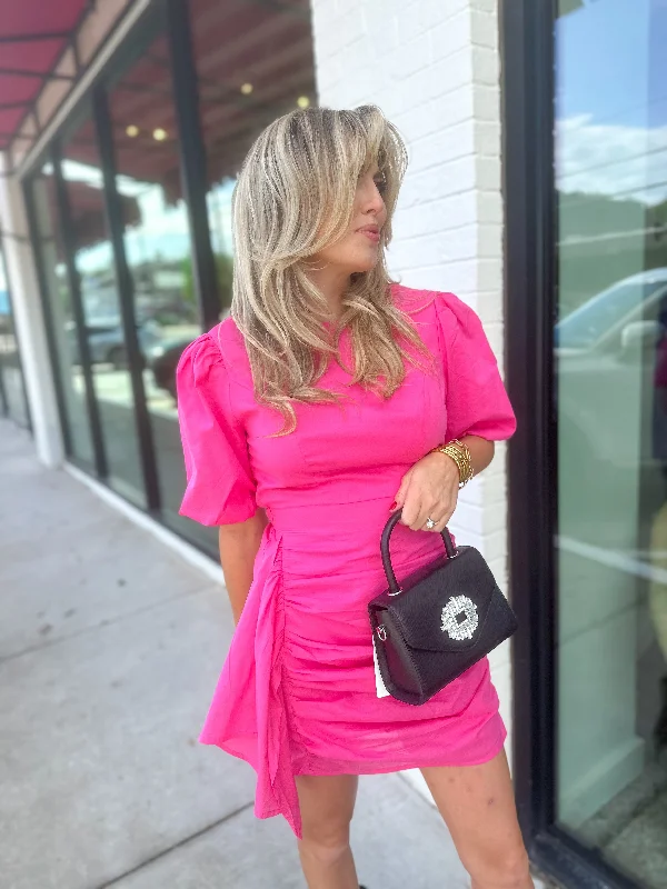 Today’s Deal Charm Ruched Puff Sleeve Dress