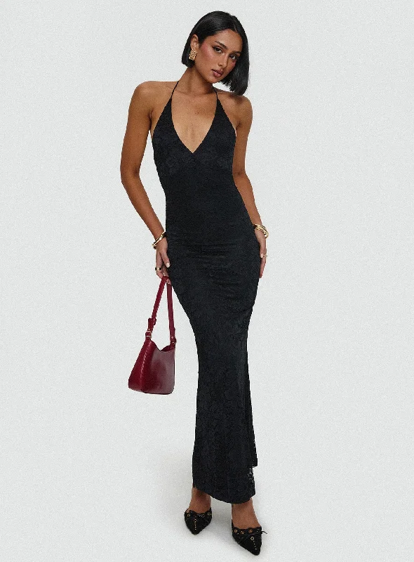 Weekend Flash Sale Beautie Halter Maxi Dress Black
