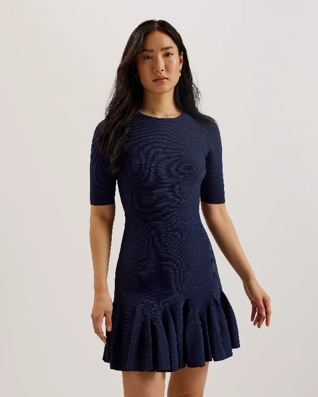 Customer Appreciation Sale Alzann Mini Skater Dress Navy