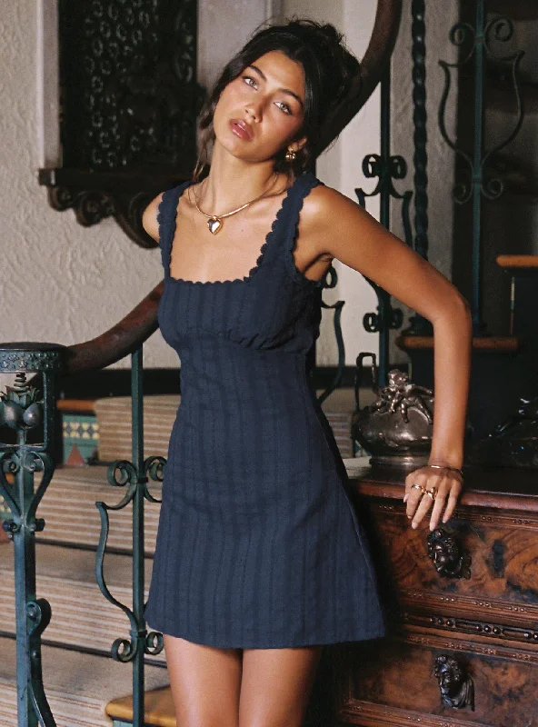Closeout Dasha Mini Dress Navy Lower Impact