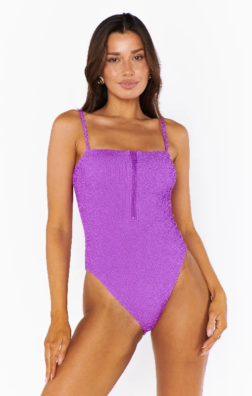 Massive Deals Boca Zip One Piece ~ Ultra Violet Scrunch