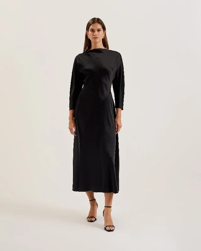Special Buy Avelli Curve Seam Detail Midi Dress Black