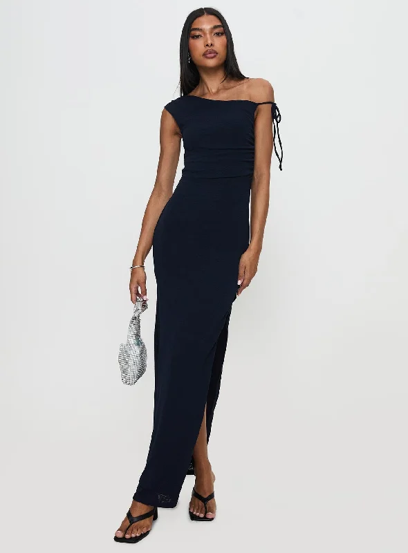 Exclusive Offers Paislee Asymmetrical Maxi Dress Navy