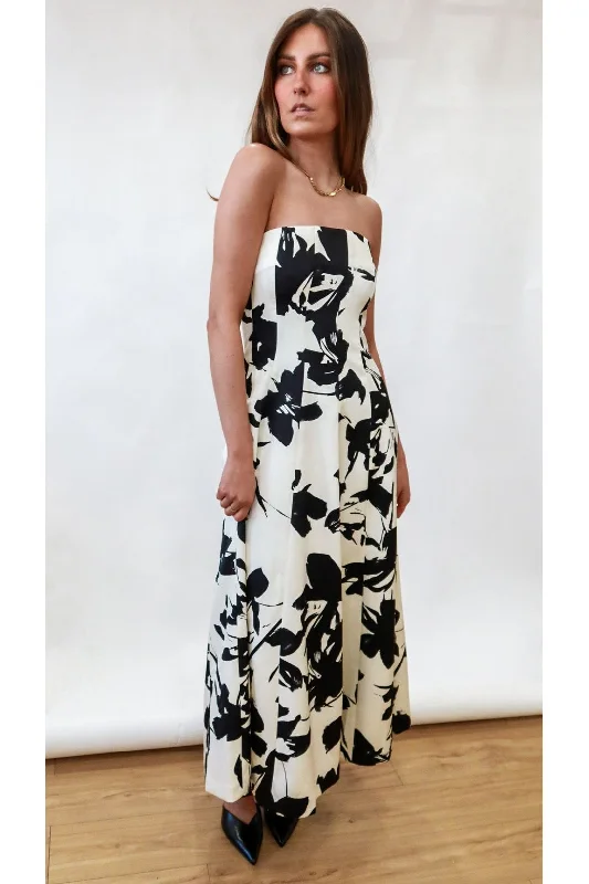 Price Smash Garden Soirée Strapless Midi Dress