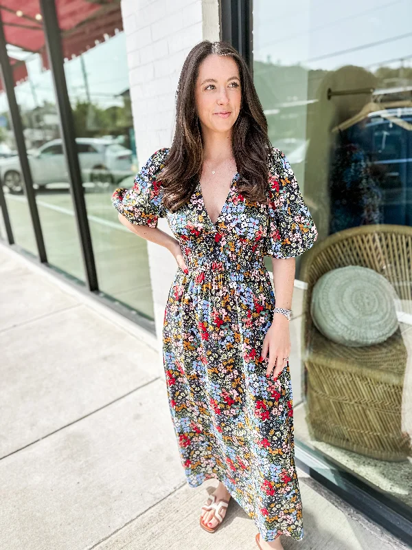 Today Only Josie Puff Sleeve Midi Dress