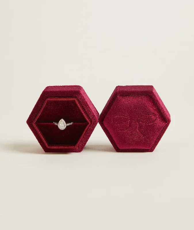 Sneak Peek Sale Velvet Ring Box - Deep Wine