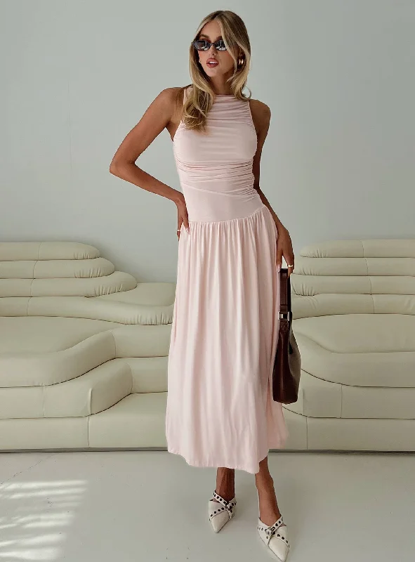 Weekend Special Reveur Ruched Maxi Dress Pink
