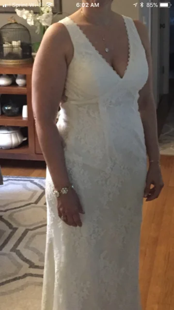 Year-End Sale David's Bridal Lace V Neck