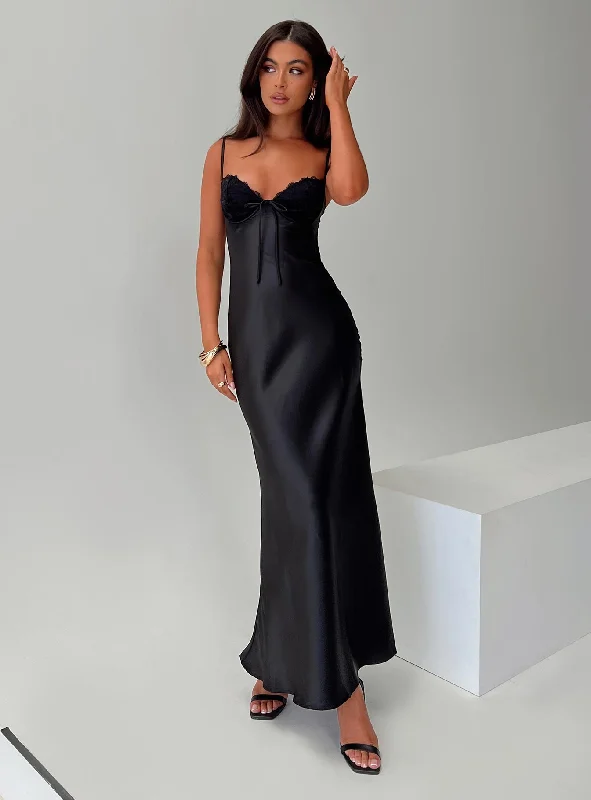 Price Drop Fadyen Bias Cut Maxi Dress Black Petite