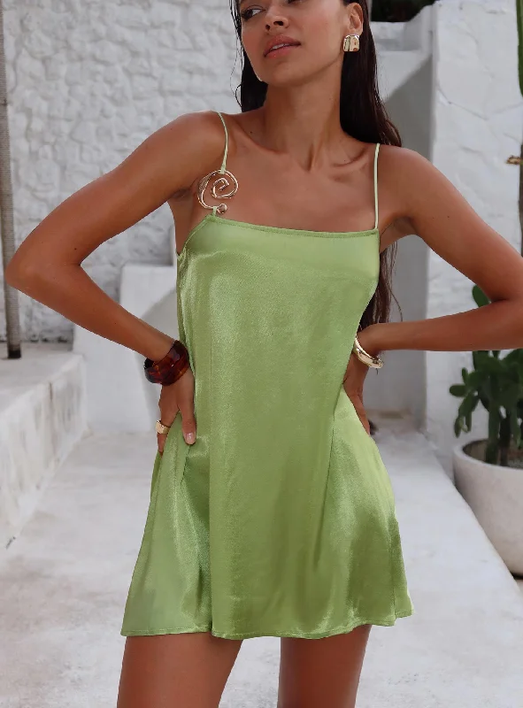 Warehouse Sale Apple Cider Mini Dress Green