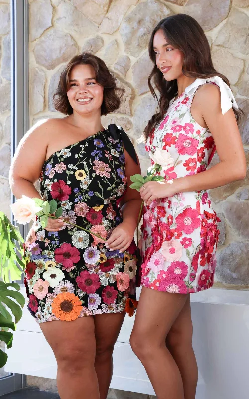 Super Sale Poppy Mini Dress - Black Multi Floral