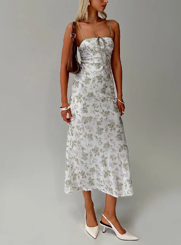 Buy Now Vasiliki Maxi Dress White / Green Floral