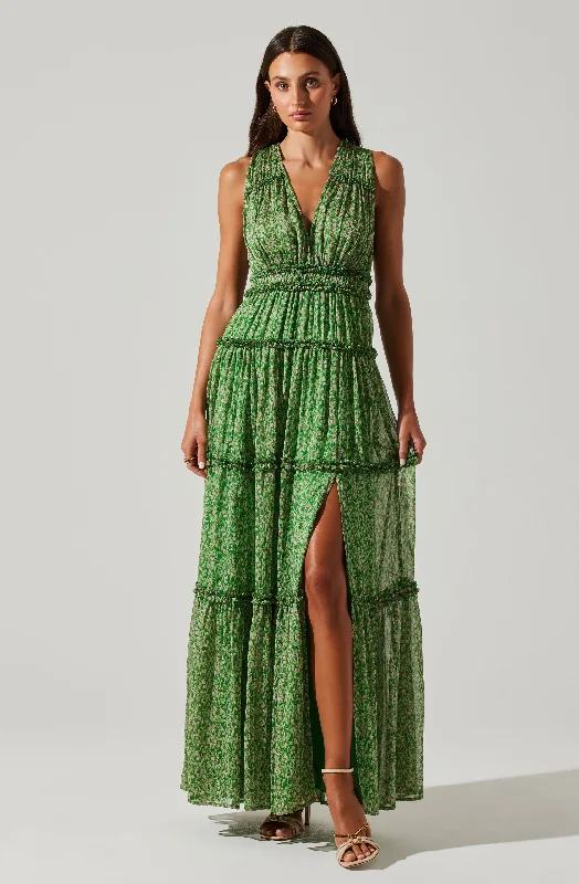 Instant Discount Edessa Tiered Ruffle Maxi Dress