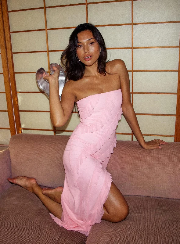 Price Meltdown Bullard Strapless Midi Dress Pink