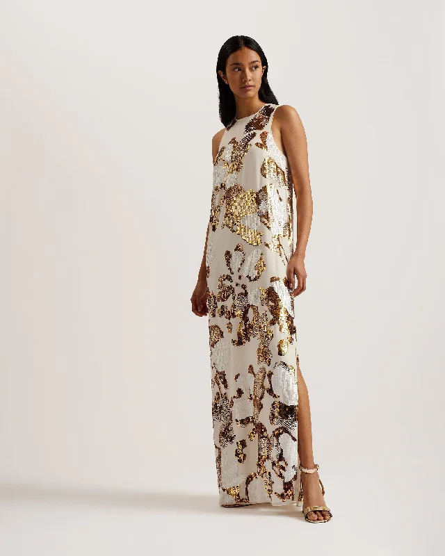 Special Savings Danusia Sequin Racer Maxi Dress Ivory