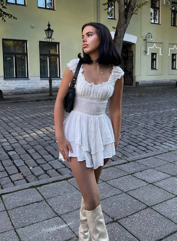 Shop and Save The Love Galore Playsuit White Lower Impact
