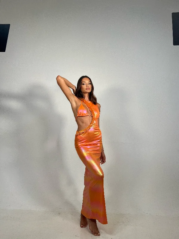Unmissable Offer Metallic Orange - LYSSA Dress