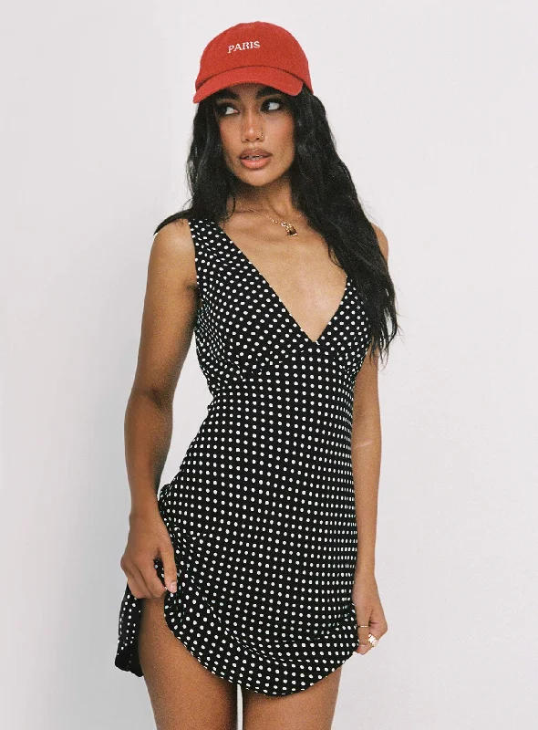 Limited Quantity Nellie Mini Dress Black Polka Dot