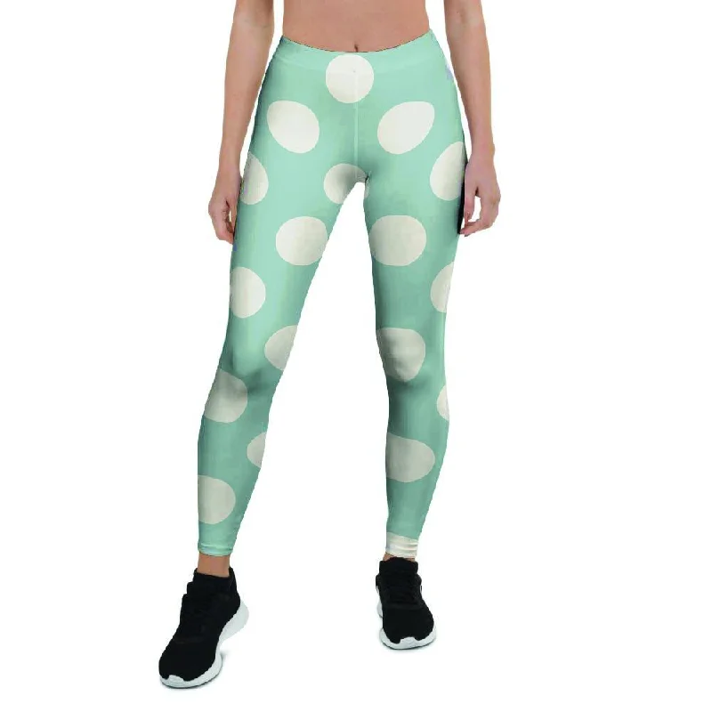 Deal Explosion Aqua Polka Dot Women's Leggings