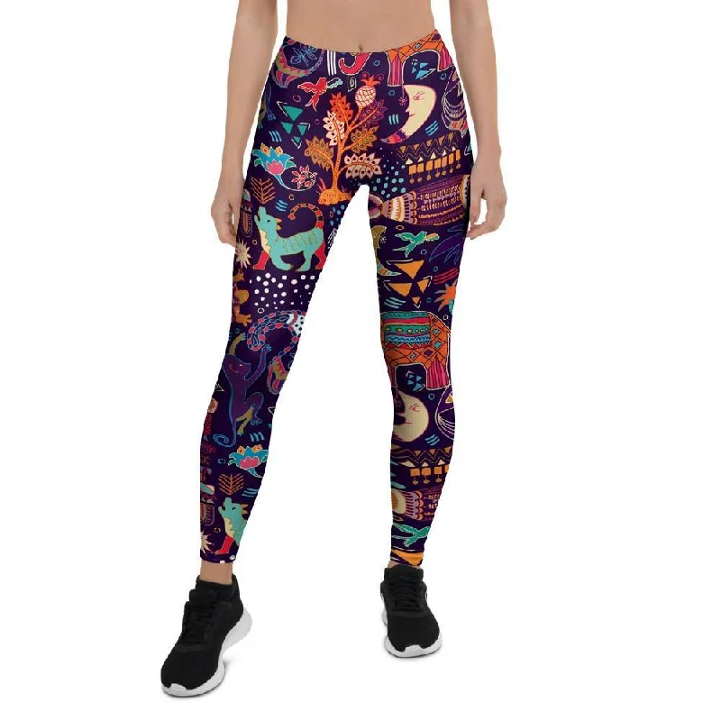 Discount Extravaganza Aztec Psychedelic Trippy Women's Leggings