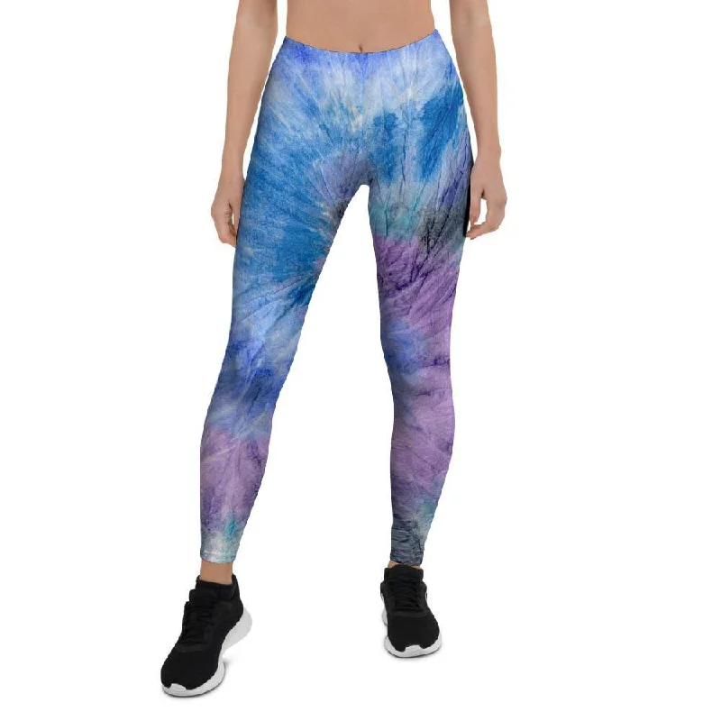 Black And Blue Tie Dye Women's Leggings