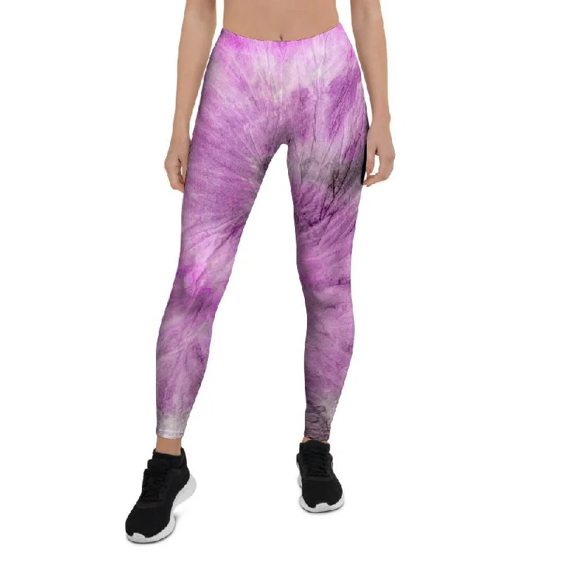 Black And Purple Tie Dye Women's Leggings